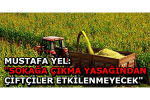 Mustafa Yel: `Sokağa Çıkma Yasağından Çiftçiler Etkilenmeyecek`