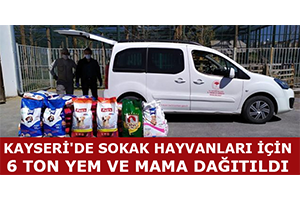 Kayseri`de Sokak Hayvanları İçin 6 Ton Yem ve Mama Dağıtıldı