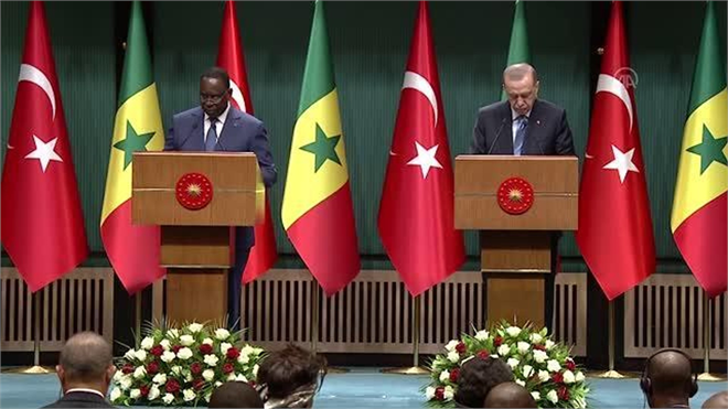 Senegal Cumhurbaşkanı Sall, Cumhurbaşkanı Erdoğan`la Ortak Basın Toplantısında Konuştu: